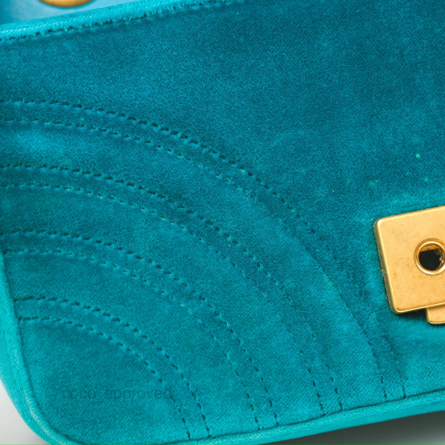 Gucci Mini Marmont Velvet Green Gold Hardware