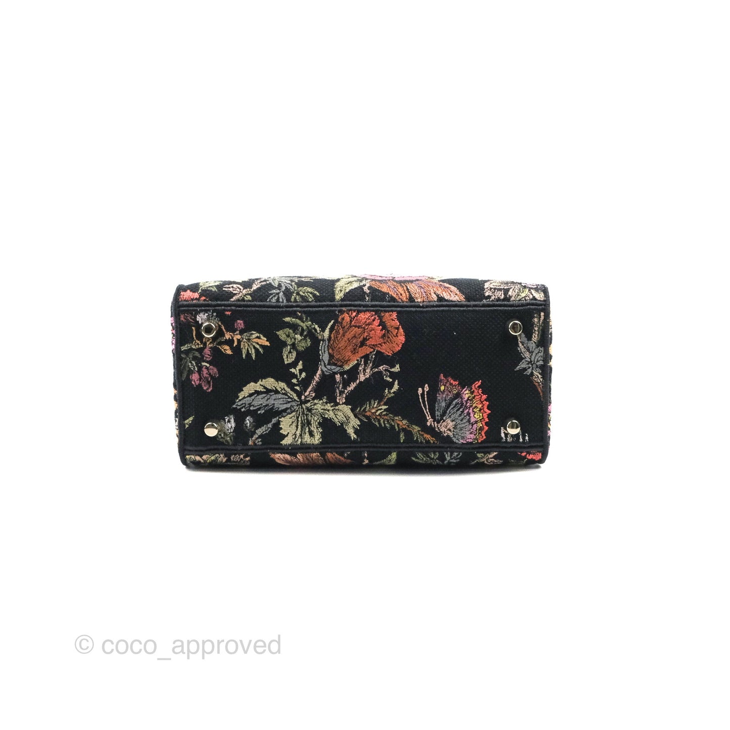 Christian Dior Medium Lady D-Lite Bag Black Dior Jardin Botanique Embroidery