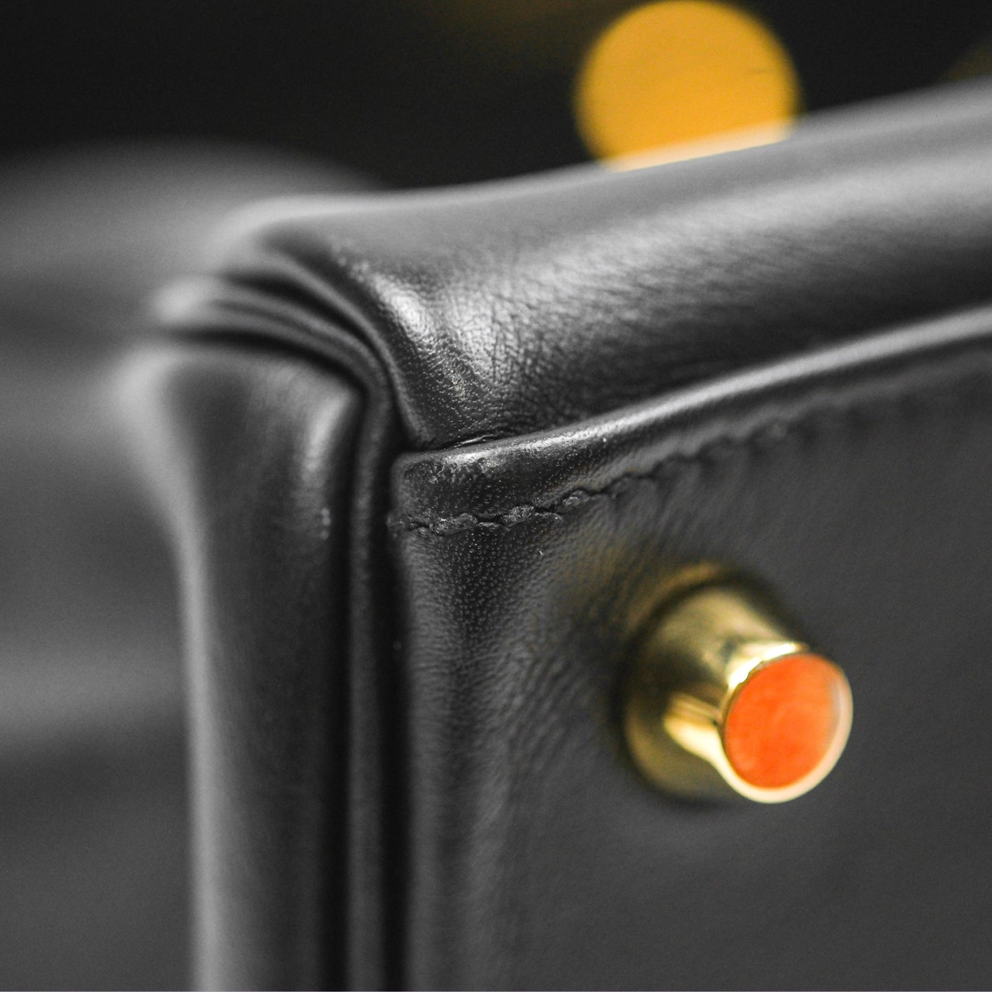 Hermès Retourne Kelly 25 Black Noir 89 Swift Gold Hardware
