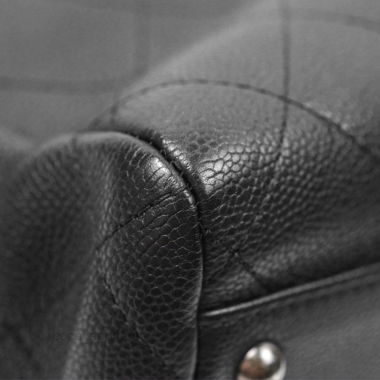 Chanel Top Handle Flap Bag Black Caviar Ruthenium Hardware