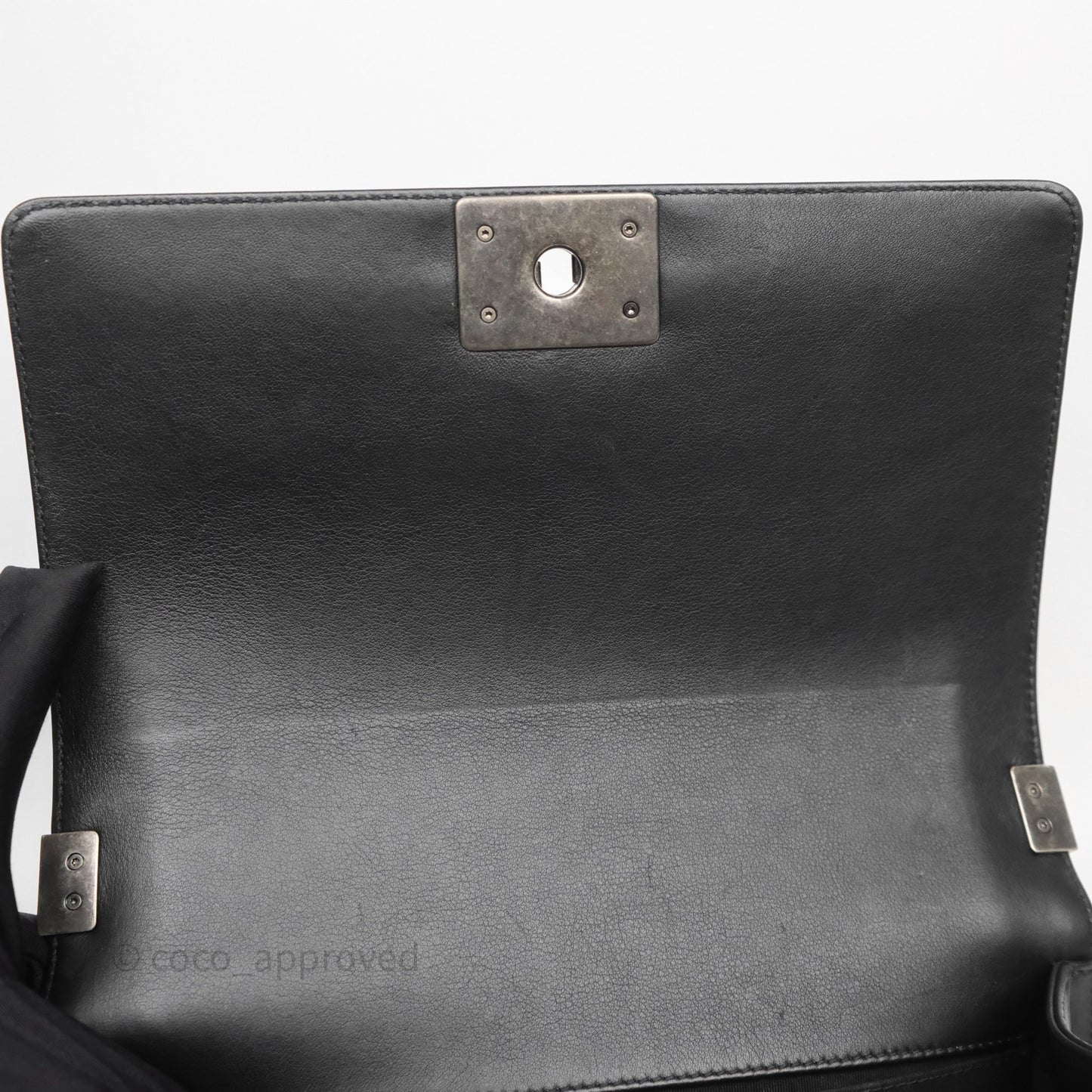 Chanel Quilted Medium Boy Black Calfskin Ruthenium Hardware
