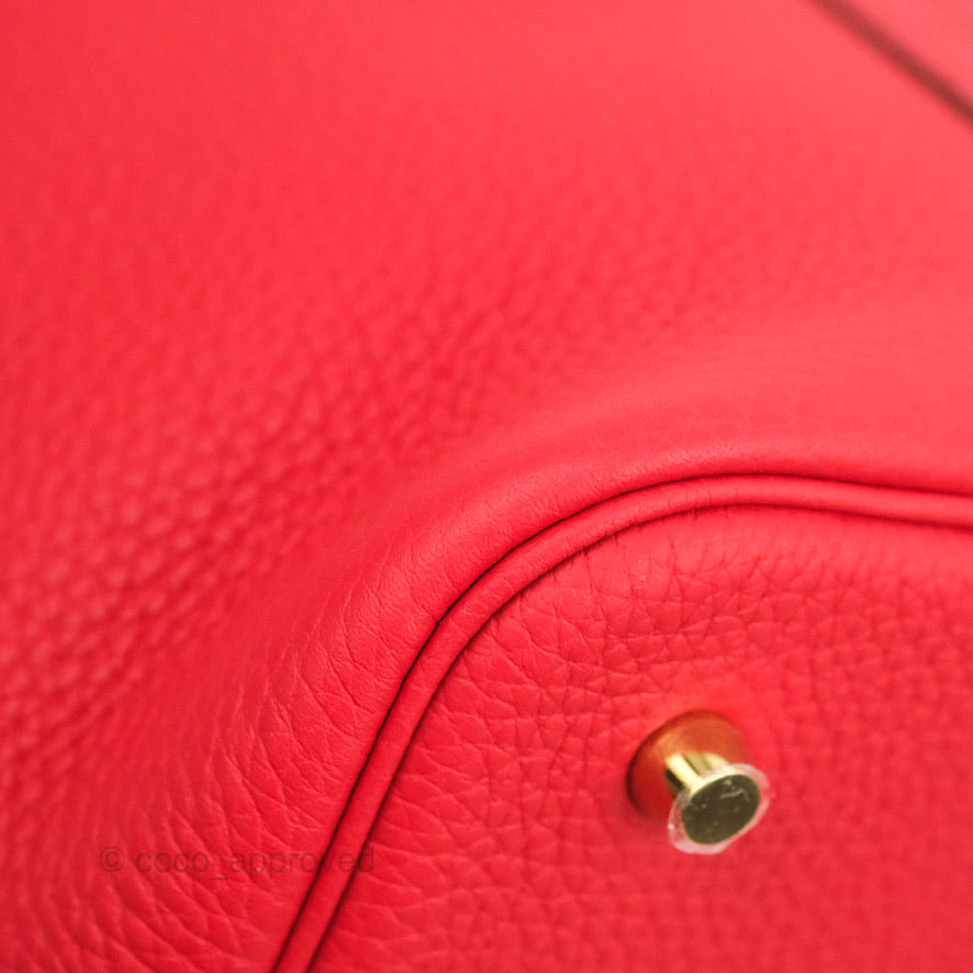 Hermès Picotin 22 Red Rouge Clemence Gold Hardware