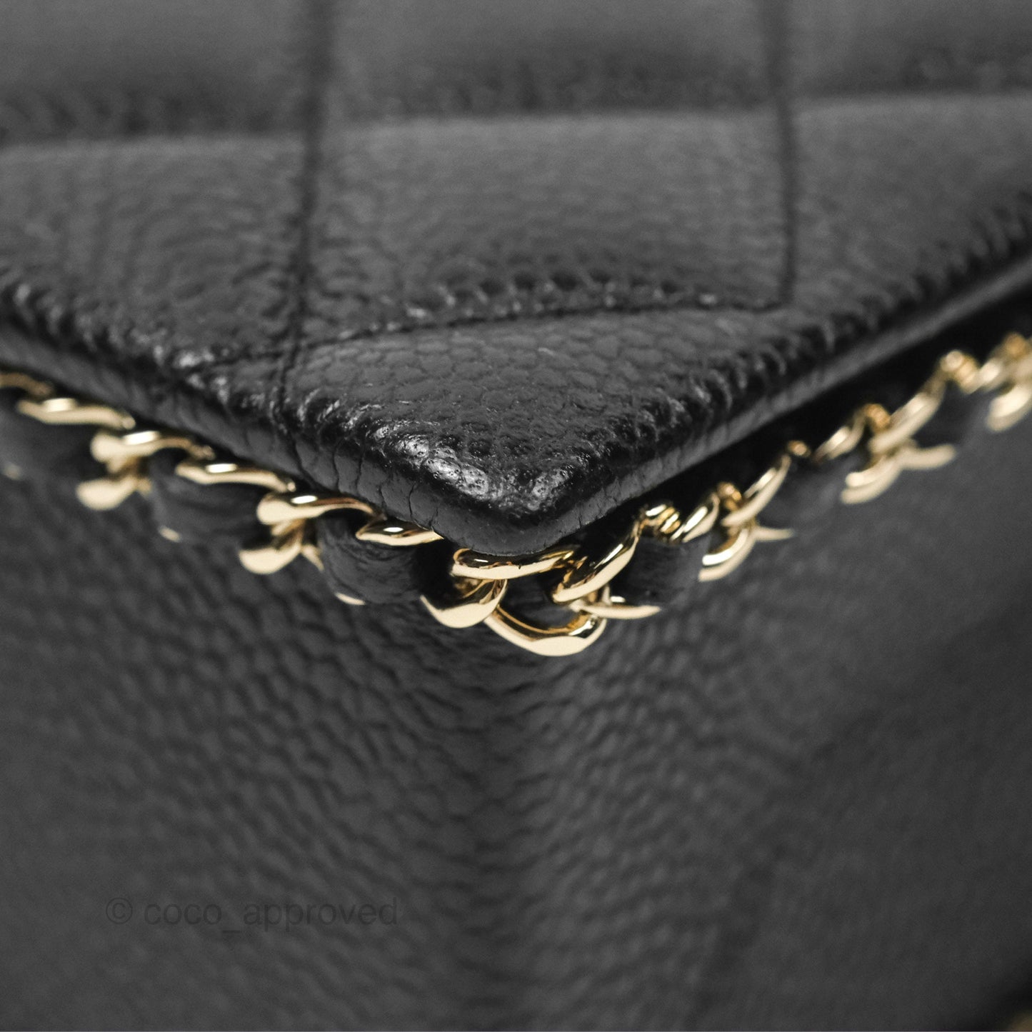 Chanel Evening Bag Caviar Black Gold Hardware 22S