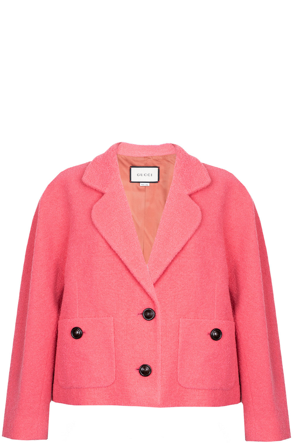 Luxury Gucci Trending 2025 Boxy Jacket Pink Wool