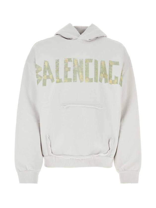 Luxury Balenciaga Tape Type Ribbed Pocket Large Fit Hoodie White
