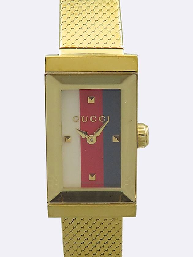 Luxury Gucci Trending 2025 Luxury Gucci Trending 2025 YA147410 G Frame Gold Metal Mother of Pearl Quartz Women s Watch
