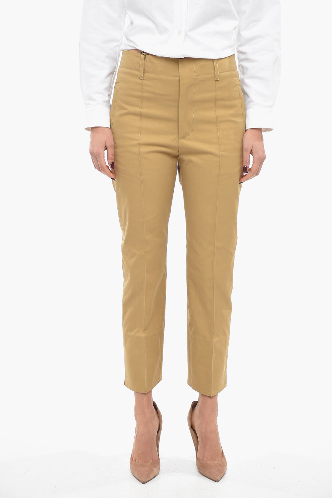 Luxury Bottega Veneta Cotton Front-pleated Tapered Fit Pants