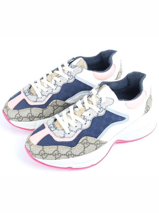 Luxury Gucci Trending 2025 Pink sole Rhyton sneakers 35 220