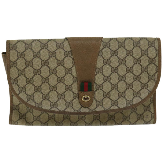 GUCCI GG Supreme Web Sherry Line Clutch Bag Beige Red Green 89 01 031  67007