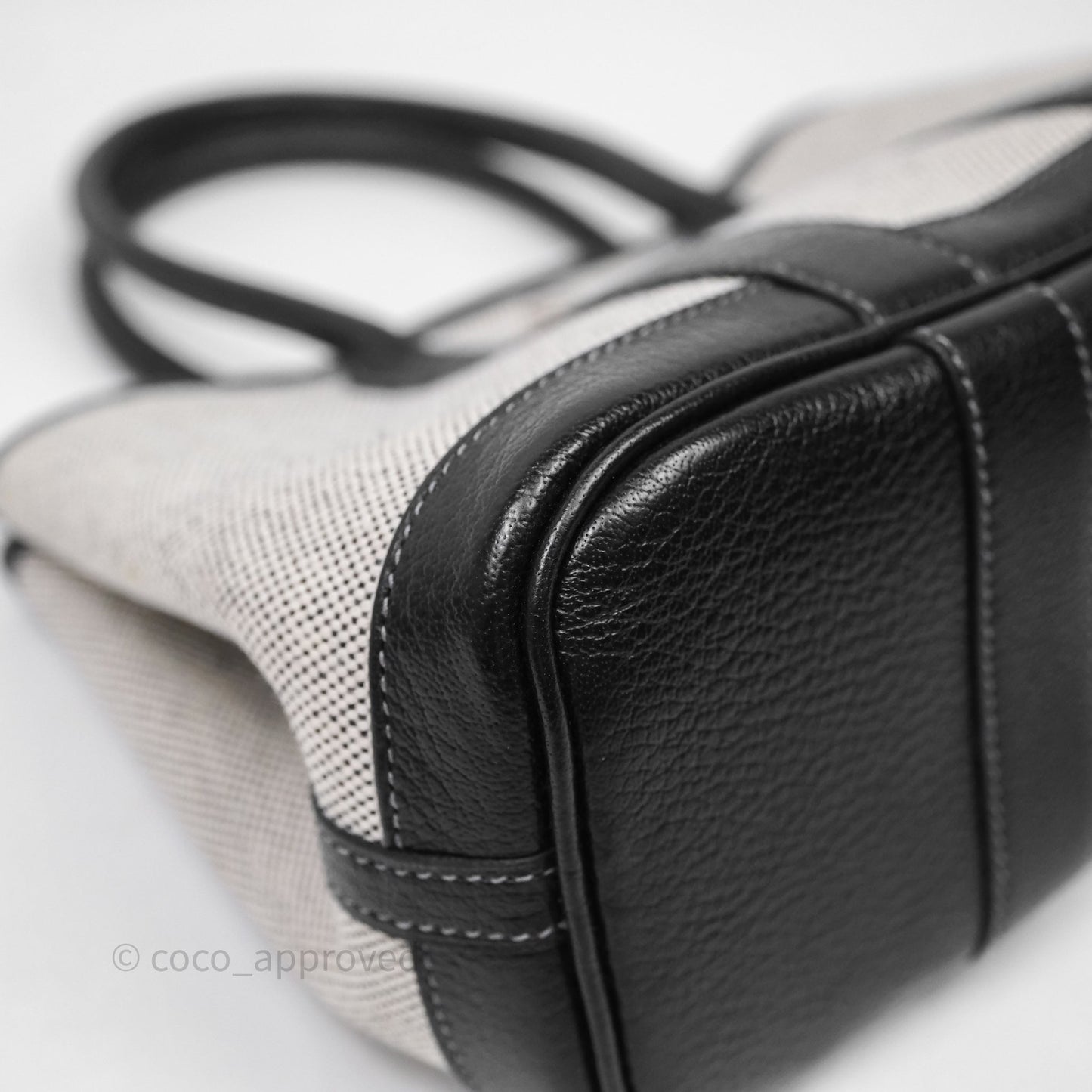 Hermes Vintage Mini Garden Party Noir 89 Canvas Palladium Hardware