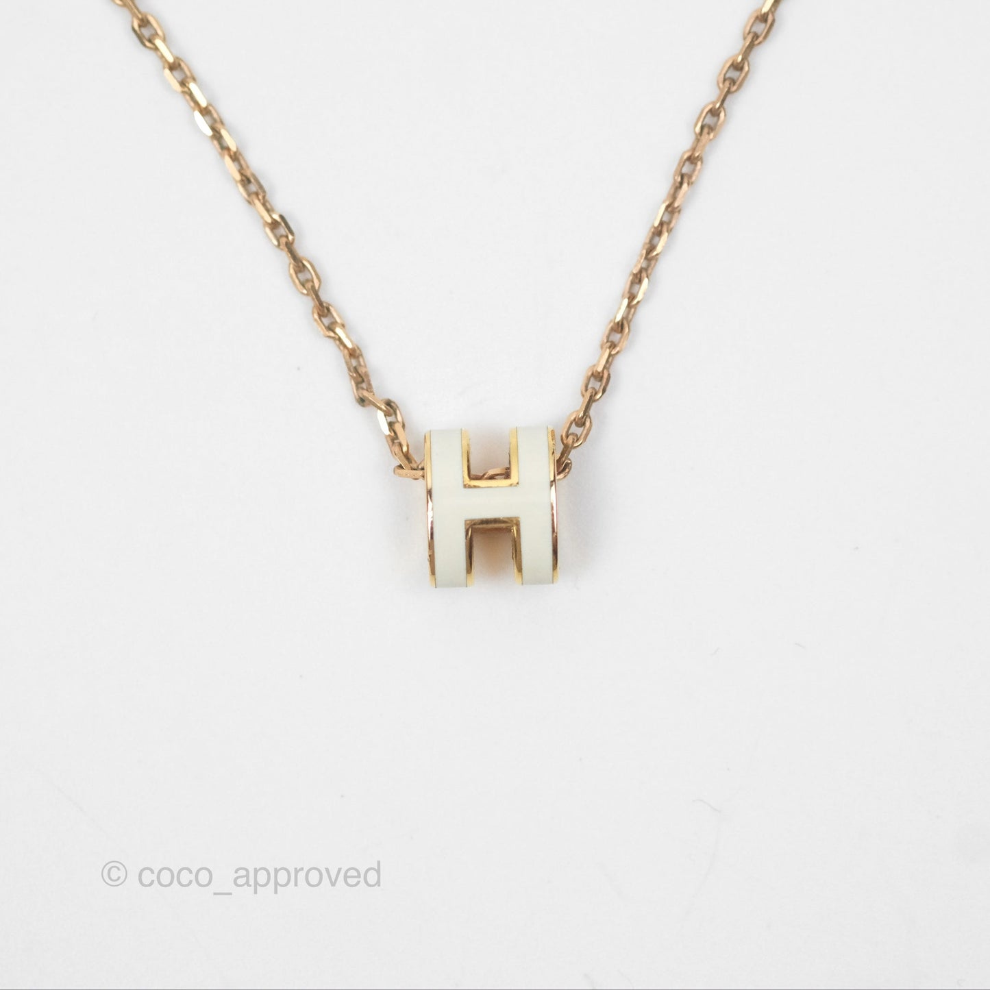 Hermès Mini Pop H Pendant Necklace Marron Glace Rose Gold Hardware