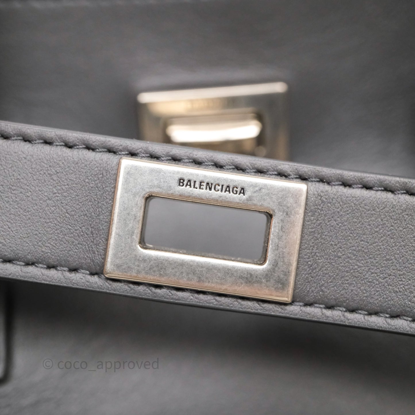 Balenciaga Small Bel Air Carry All Bag Grey Calfskin Silver Hardware