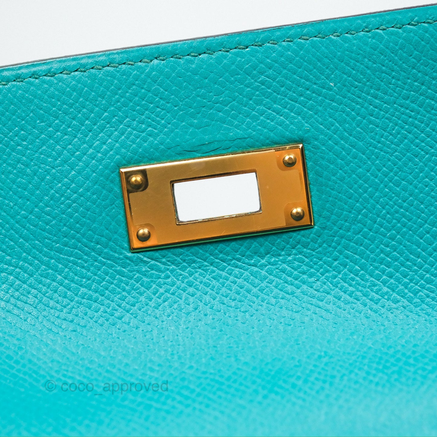 Hermès Sellier Kelly 28 Bleu Paon Epsom Gold Hardware