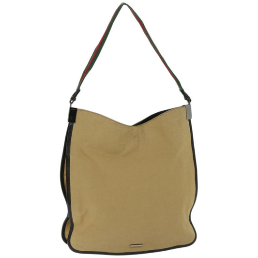 GUCCI Web Sherry Line Shoulder Bag Canvas Beige Red Green 001 4306  67050