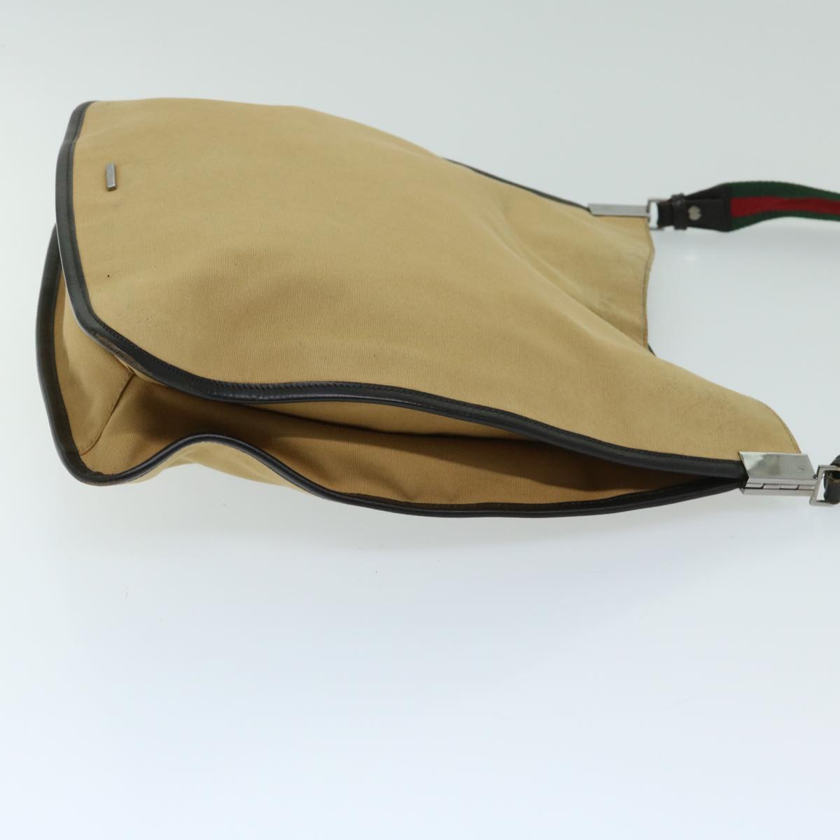 GUCCI Web Sherry Line Shoulder Bag Canvas Beige Red Green 001 4306  67050