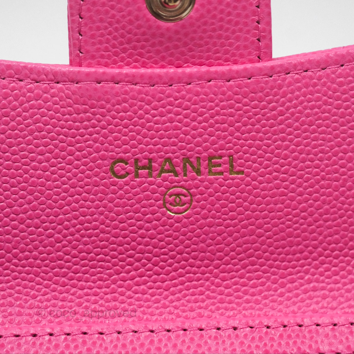 Chanel Mini Wallet With Chain Pink Caviar Gold Hardware