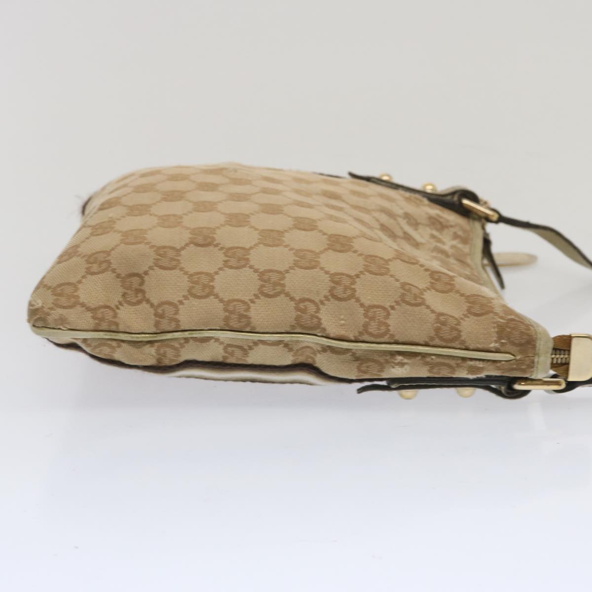 GUCCI GG Canvas Sherry Line Shoulder Bag Black Beige Brown 144388  67062