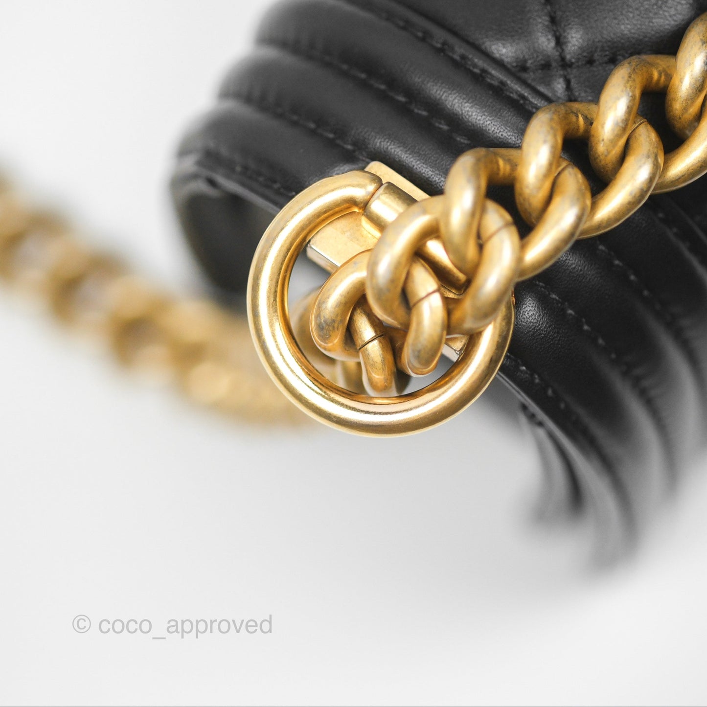 Chanel Small Boy Black Calfskin Aged Gold Hardware