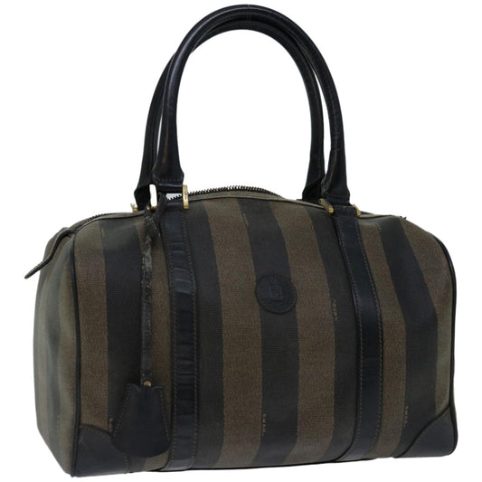 Luxury FendiPecan Canvas Hand Bag Brown Black67084