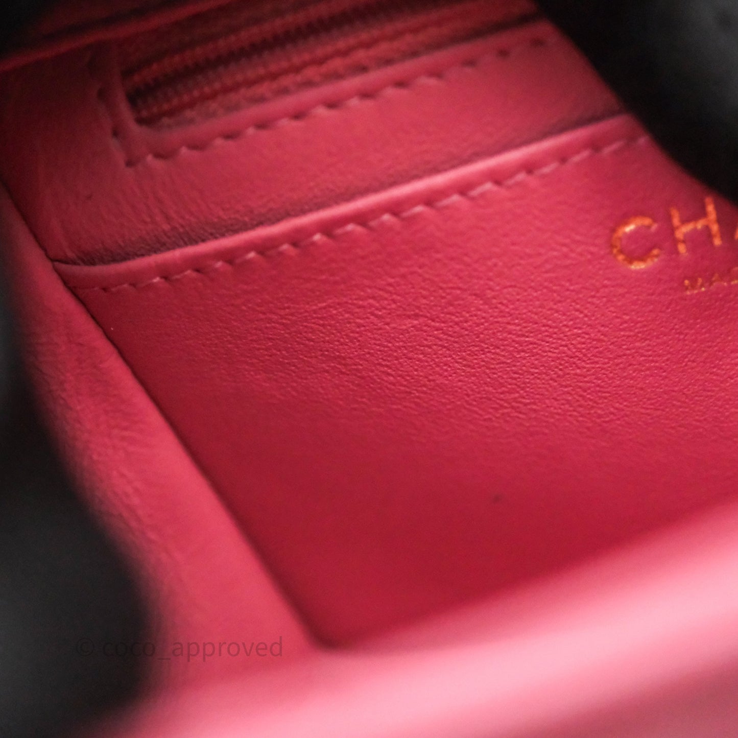 Chanel Quilted Mini Square Pink Lambskin Gold Hardware