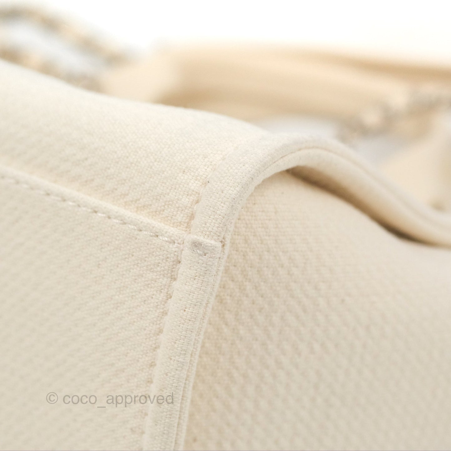 Chanel New Small Deauville Cream Ivory Canvas
