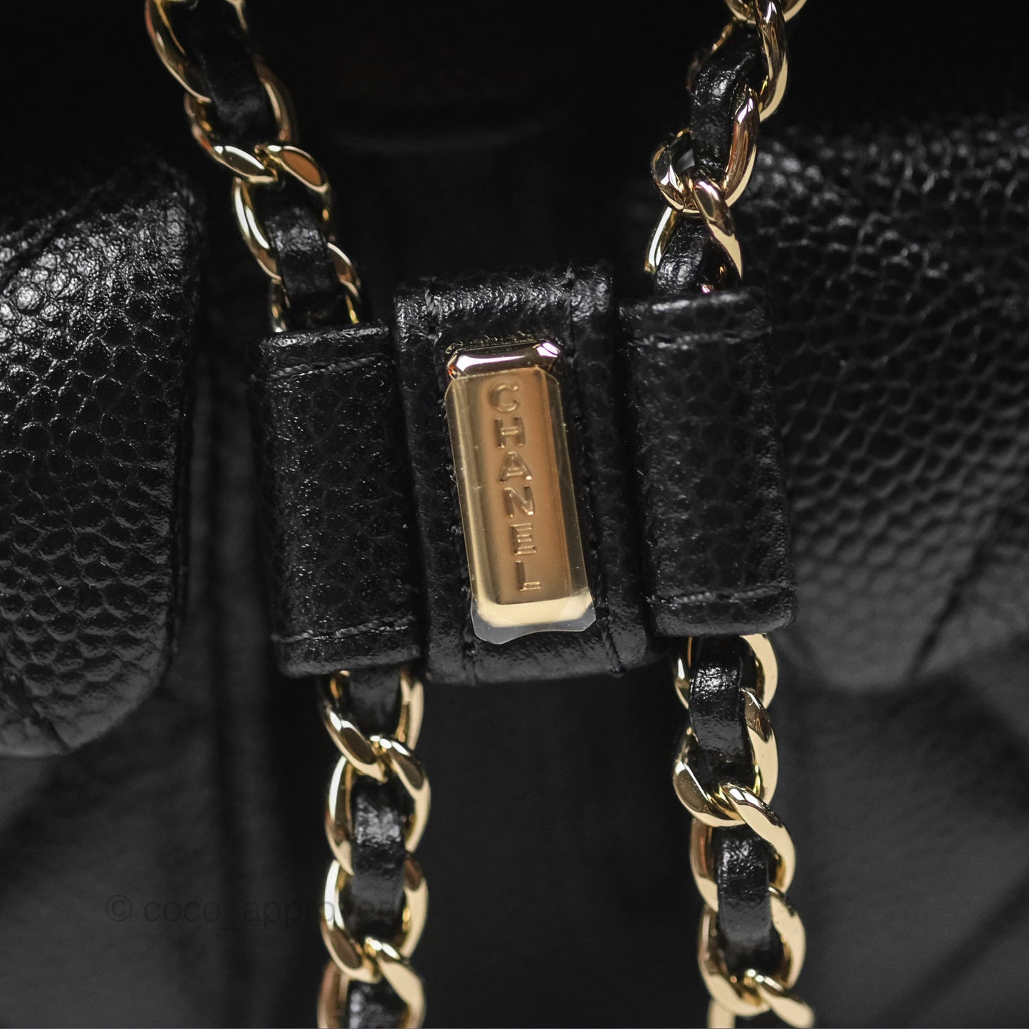 Chanel Duma Backpack Small Black Caviar Gold Hardware