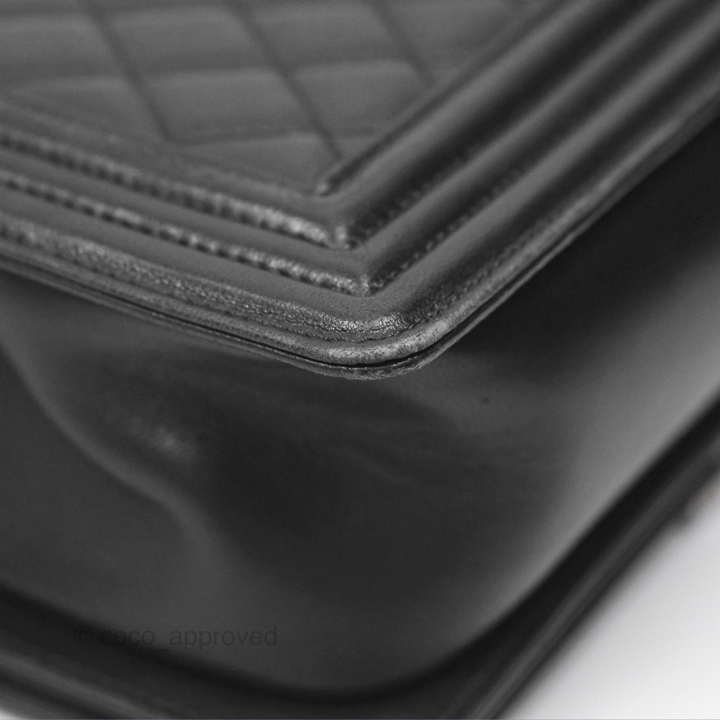 Chanel Quilted Medium Boy Black Lambskin Ruthenium Hardware