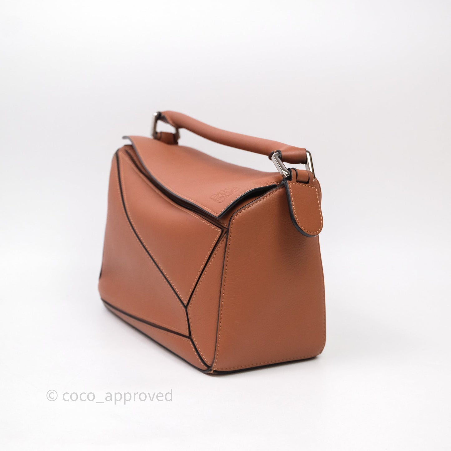 Loewe Small Puzzle Bag Tan Calfskin Gold Hardware