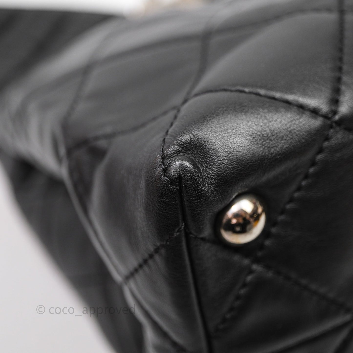 Chanel In The Business Tote Bag Black Calfskin Silver Hardware