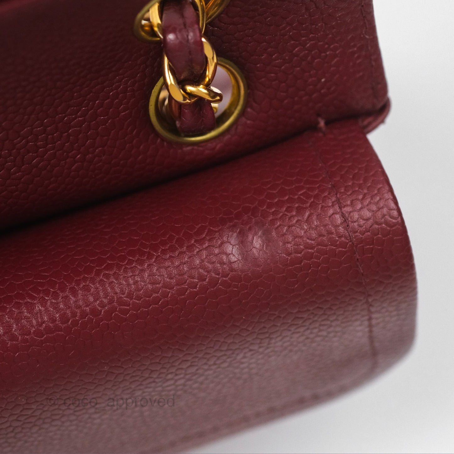 Chanel Vintage Classic Small S/M Flap Burgundy Caviar 24K Gold Hardware