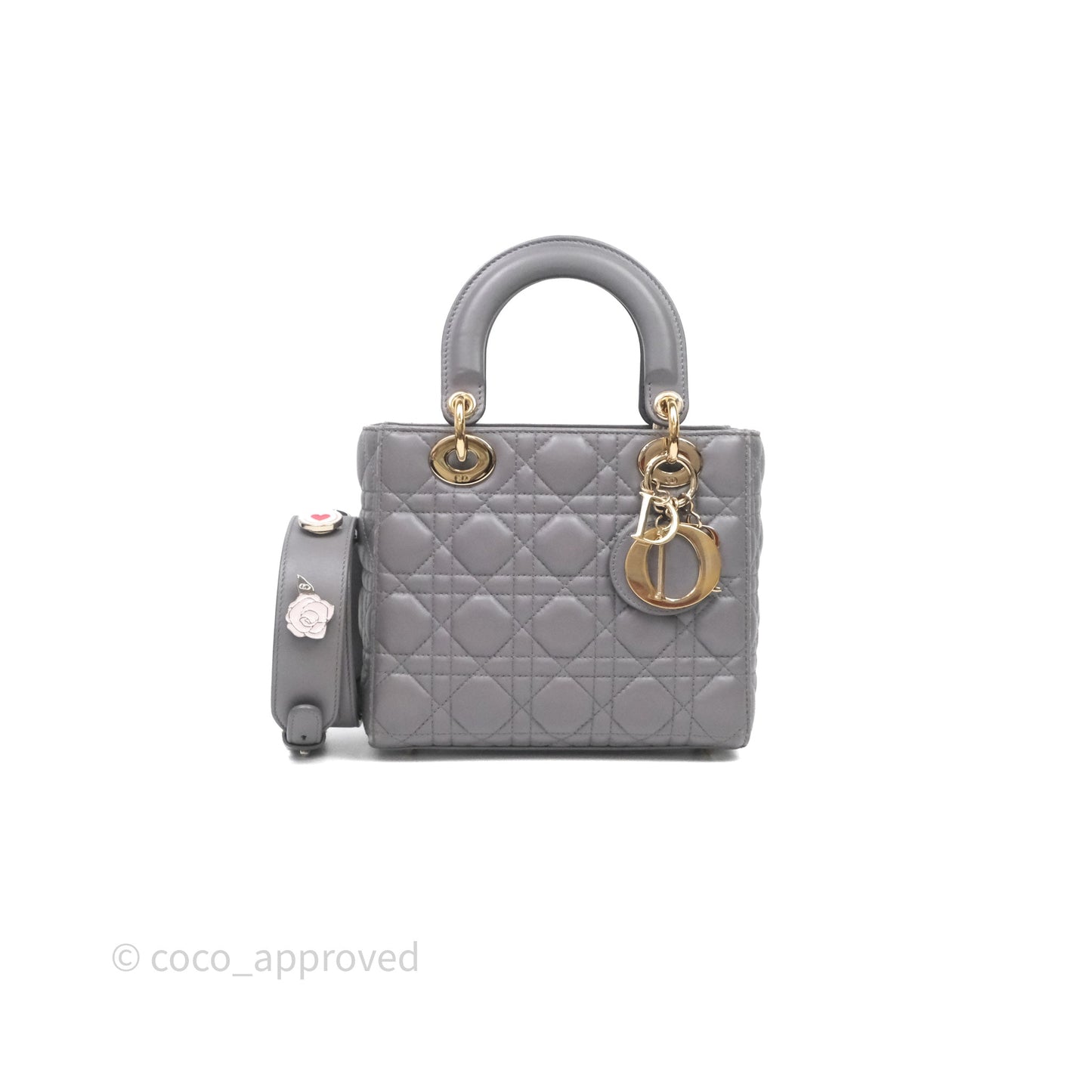 Christian Dior Small Lady Dior My ABCDior Bag Stone Gray Cannage Lambskin