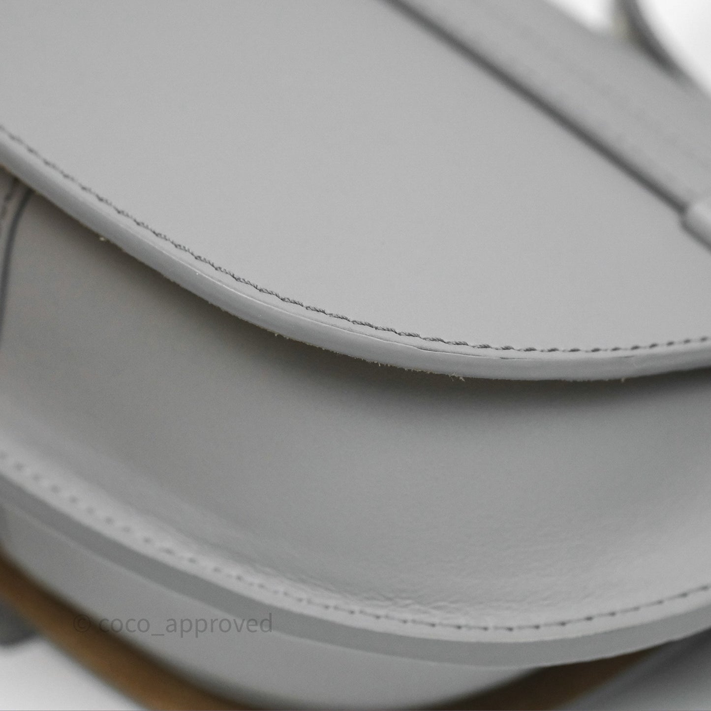 Loewe Mini Gate Dual Bag in Soft Calfskin & Jacquard Strap Light Grey