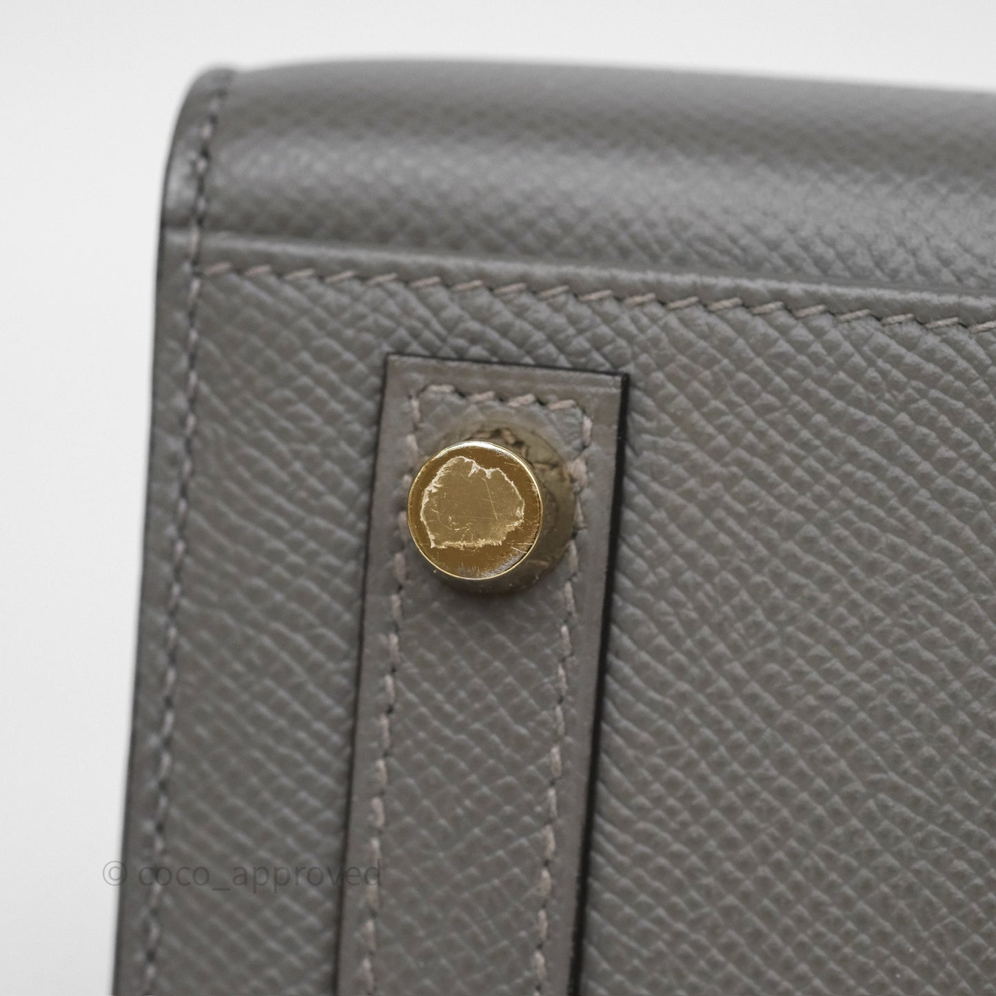 Hermès Birkin 25 Sellier Gris Meyer 0L Epsom Gold Hardware