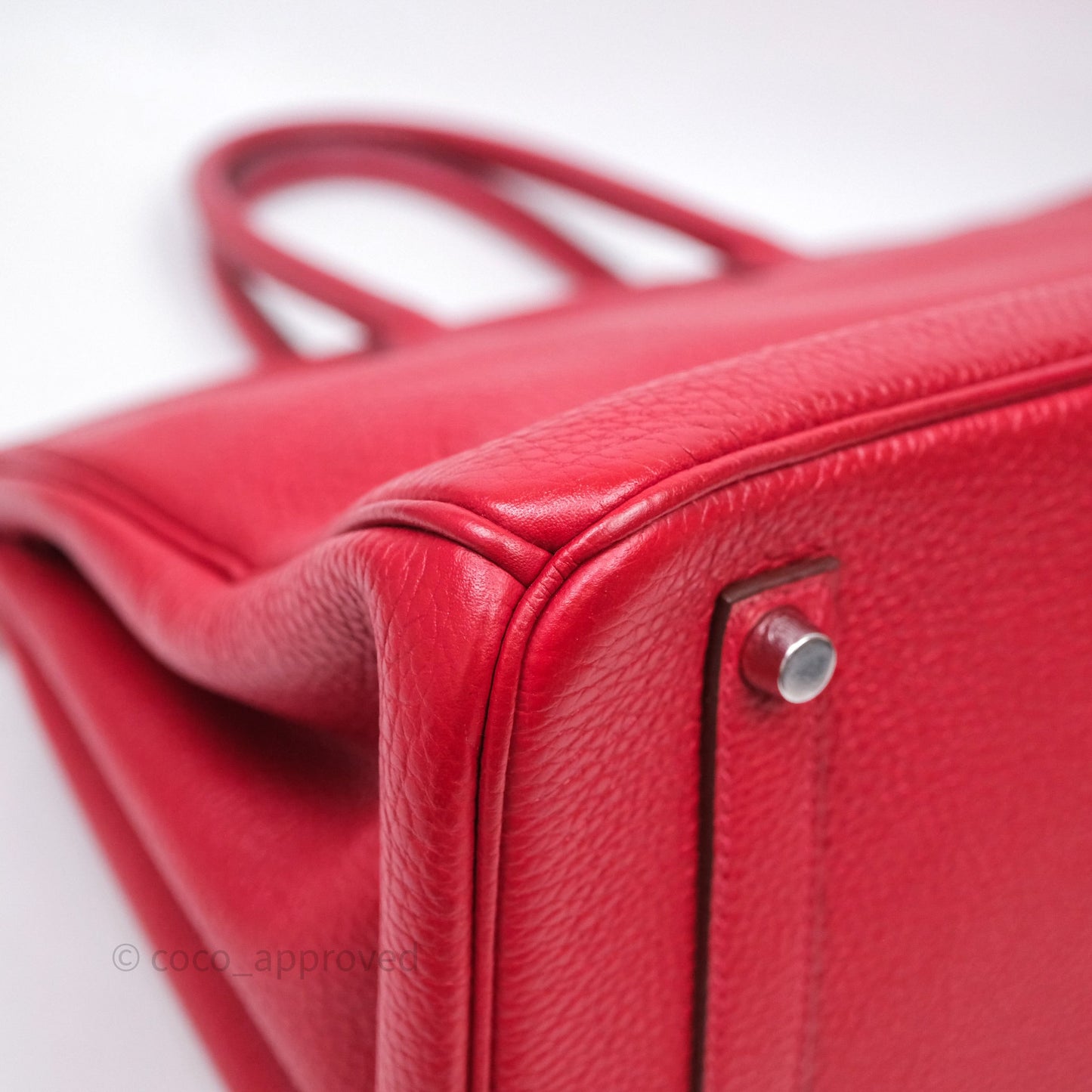 Hermes Birkin 35 Rouge Casaque Clemence Palladium Hardware