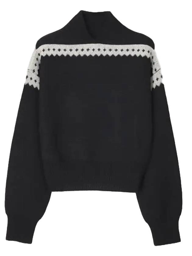 Luxury Saint Laurent Contrast Trim Effect Knit Top Black