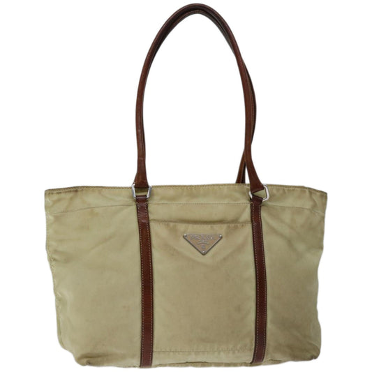Luxury PradaHand Bag Nylon Beige 67215