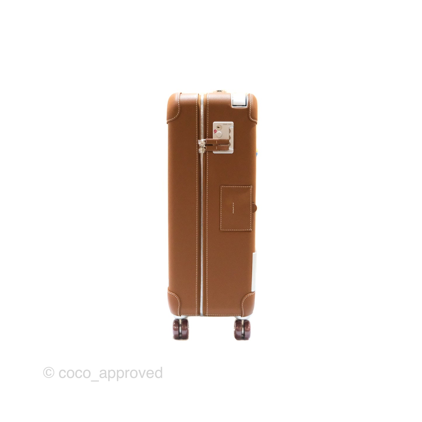 Hermès R.M.S Cabin 55 Suitcase in Ecru-Beige/ Fauve/ Orange Canvas Gold Clemence Palladium Hardware