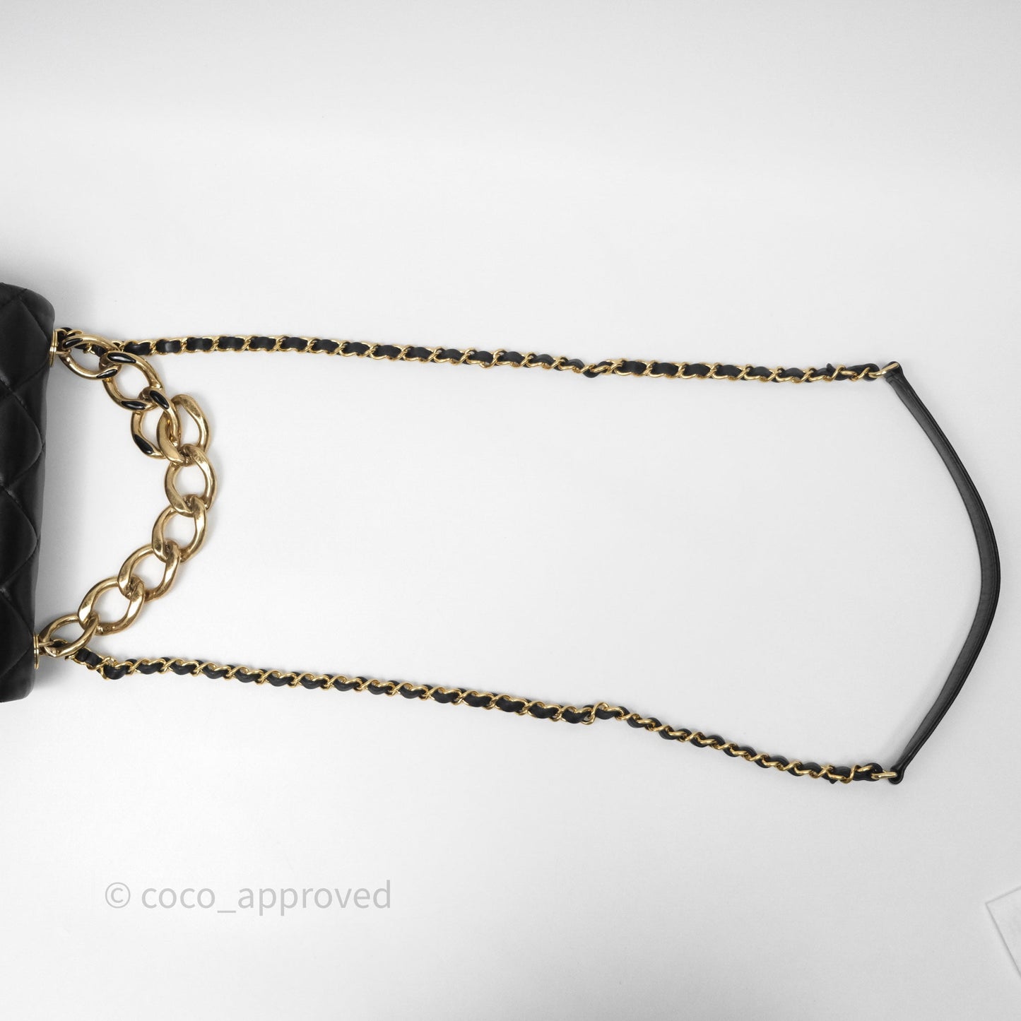 Chanel Quilted Color Match Chain Flap Black Lambskin Gold Hardware