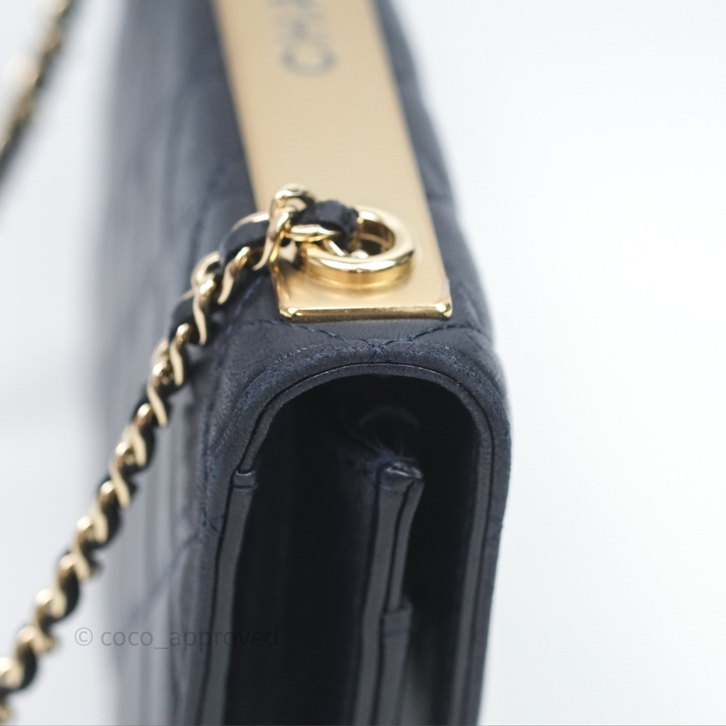 Chanel Trendy CC WOC Wallet On Chain Navy Lambskin Gold Hardware