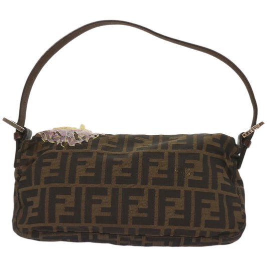 Luxury FendiZucchino Canvas Mamma Baguette Shoulder Bag Brown Black67285
