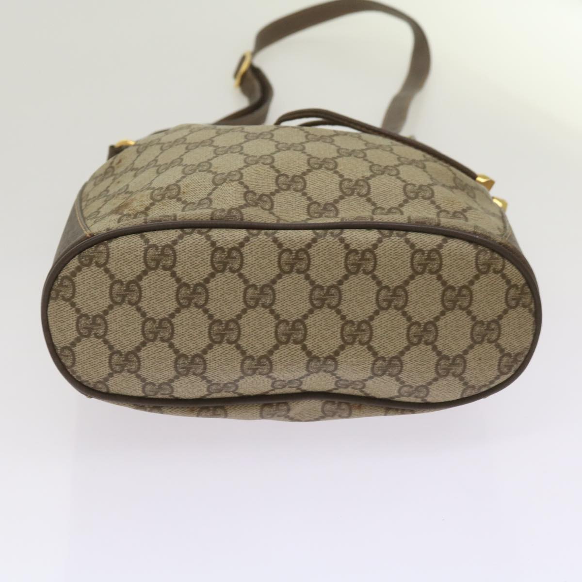 GUCCI GG Supreme Web Sherry Line Shoulder Bag PVC Beige 164 02 034  67288