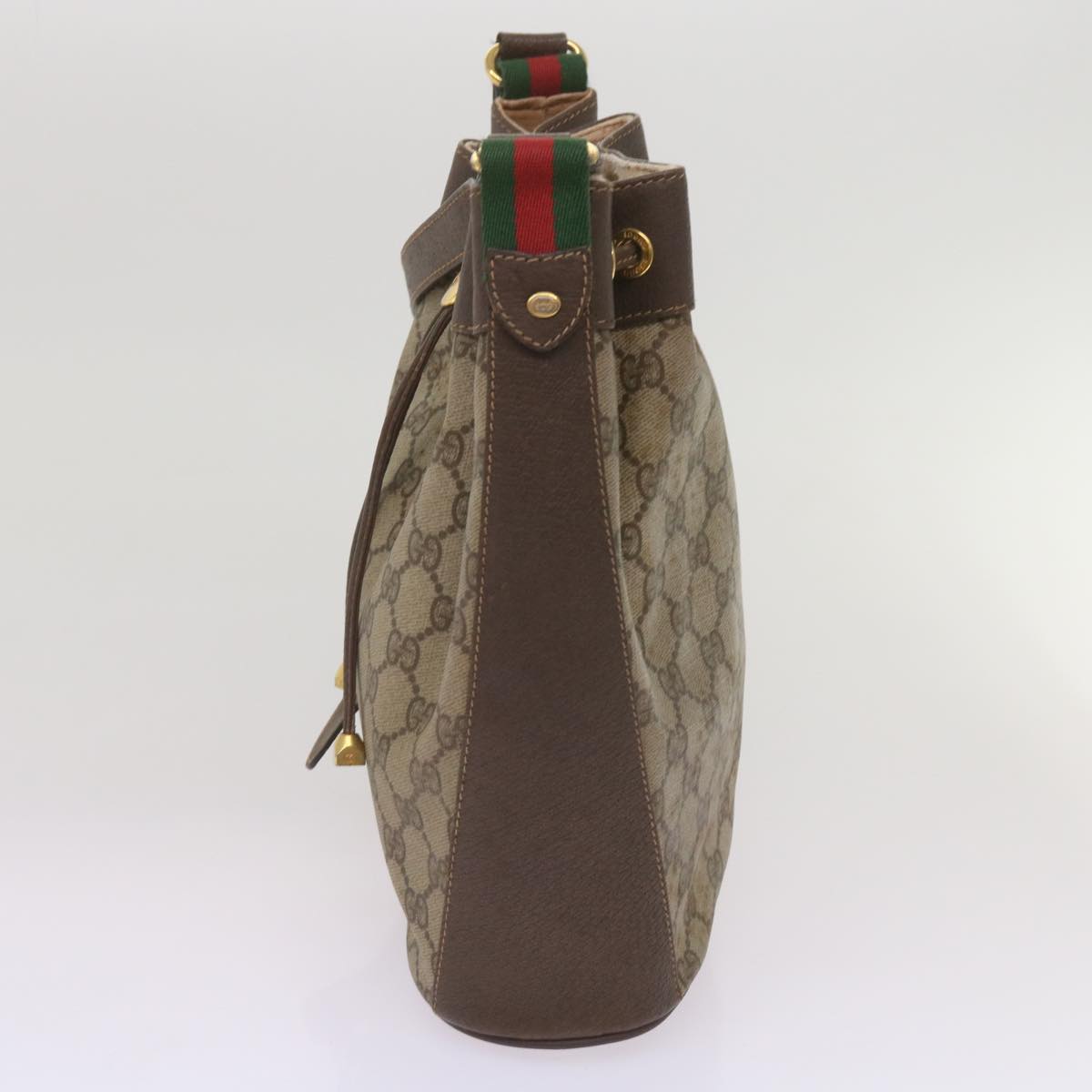 GUCCI GG Supreme Web Sherry Line Shoulder Bag PVC Beige 164 02 034  67288
