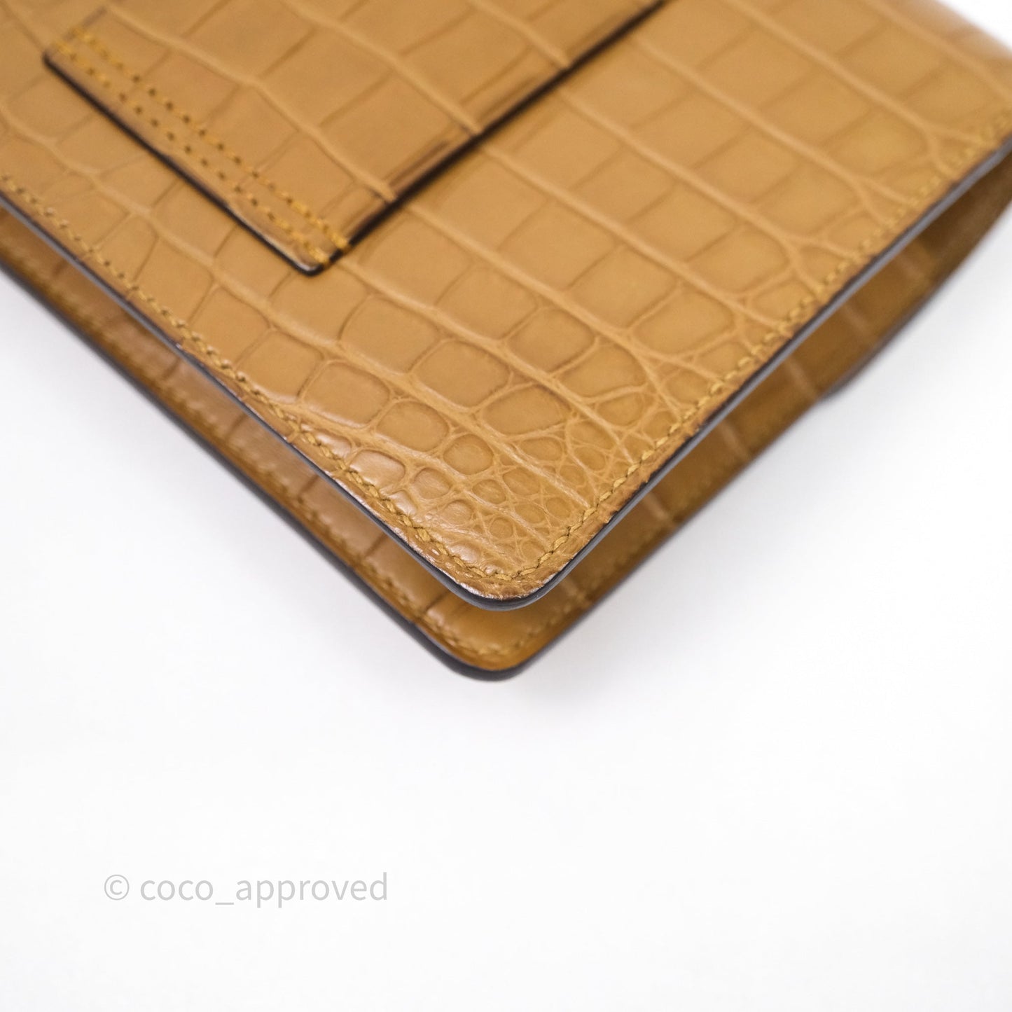 Hermès Roulis Slim Wallet Matte Alligator Mississippiensis Kraft 2H Gold Hardware