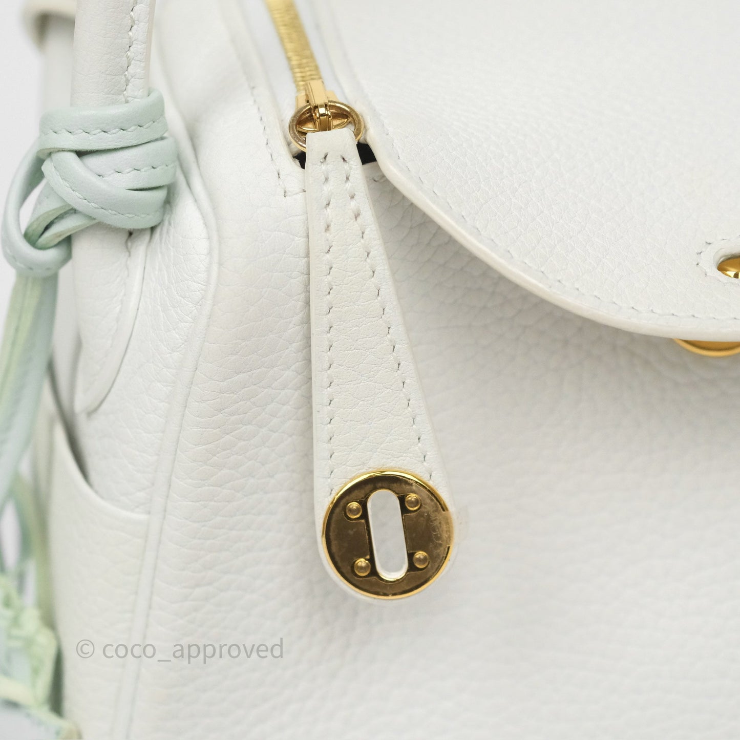 Hermès Mini Lindy 20 New White 0U Clemence Gold Hardware