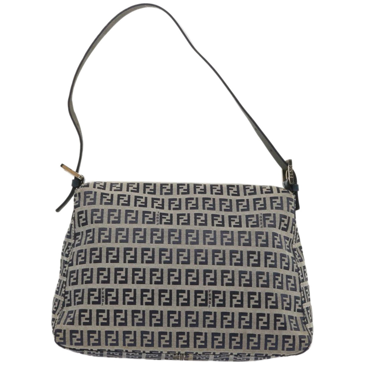 Luxury FendiZucchino Canvas Mamma Baguette Shoulder Bag Navy67319