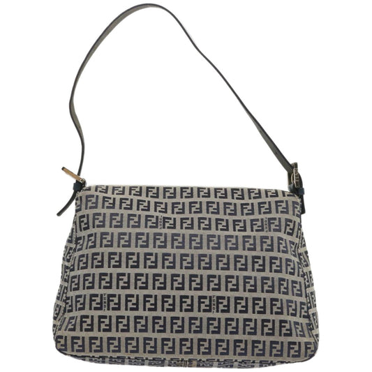 Luxury FendiZucchino Canvas Mamma Baguette Shoulder Bag Navy67319