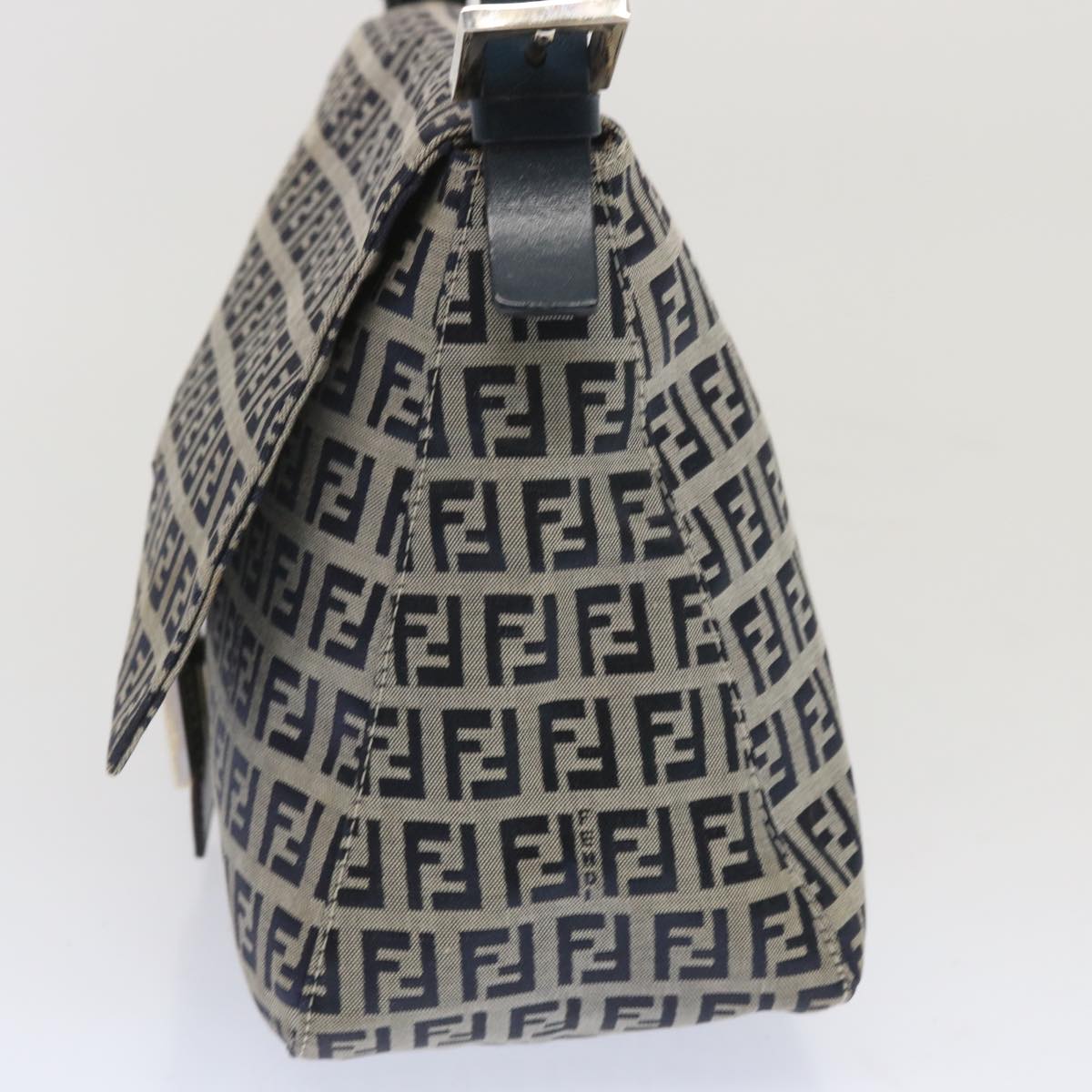 Luxury FendiZucchino Canvas Mamma Baguette Shoulder Bag Navy67319