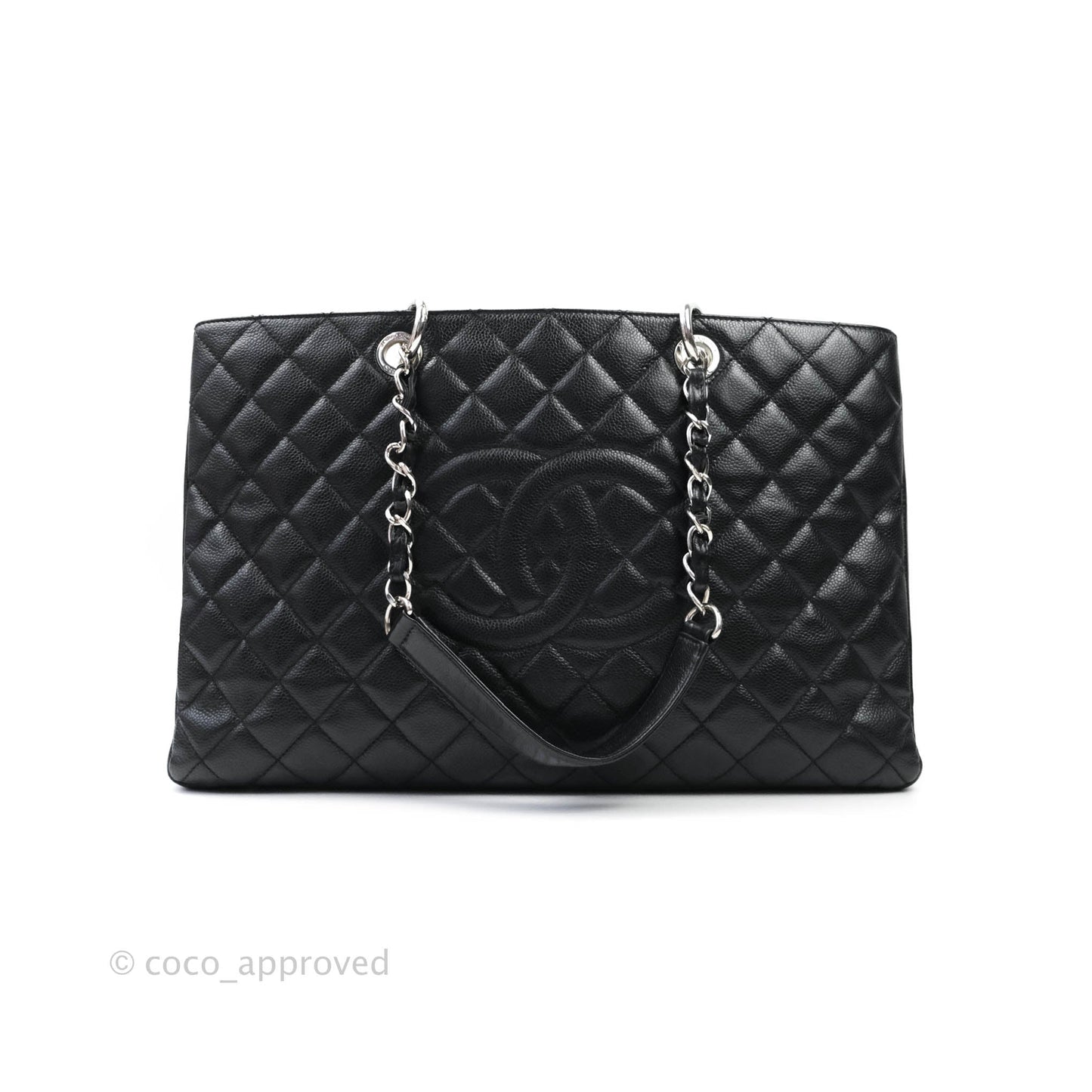 Chanel GST XL Black Caviar Silver Hardware
