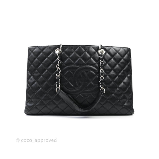 Chanel GST XL Black Caviar Silver Hardware