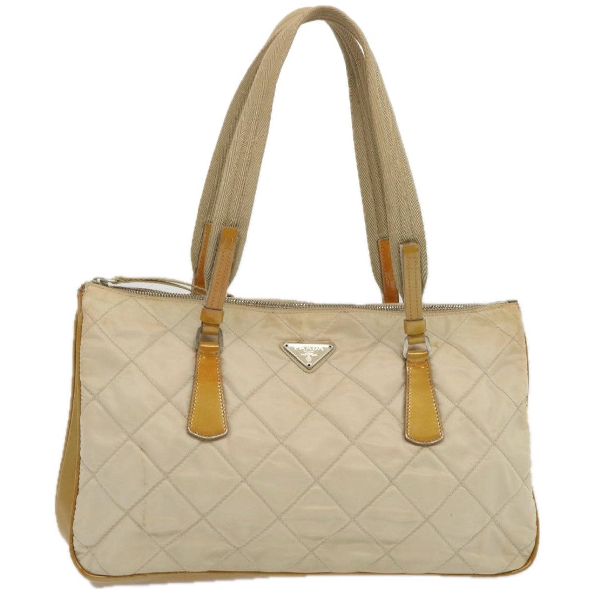 Luxury PradaHand Bag Nylon Cream 67324